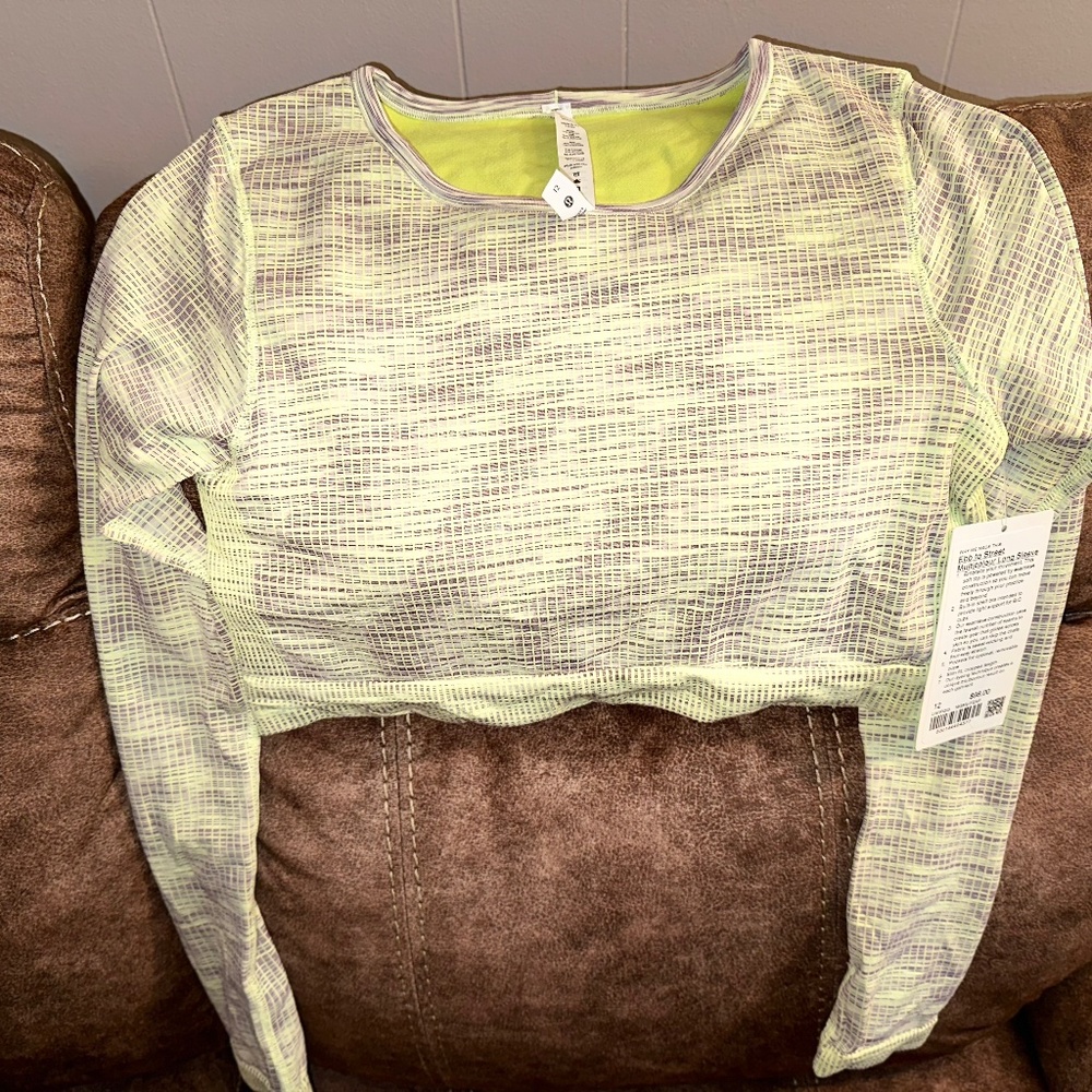 NWT Lululemon ebb to street long sleeve crop top size 12